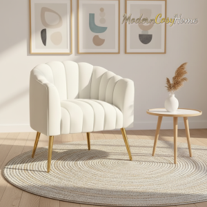 Velvet Shell-Shaped Chair