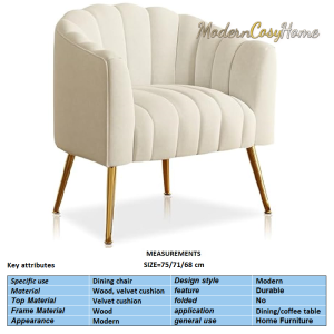 Velvet Shell-Shaped Chair